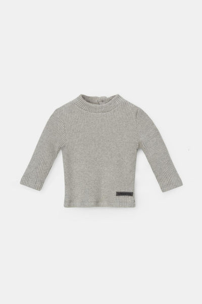 Organic rib baby sweater - Light grey - Sweater