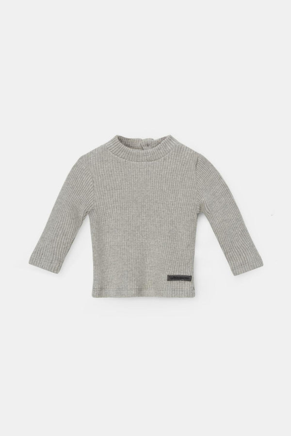Organic rib baby sweater - Light grey - Sweater