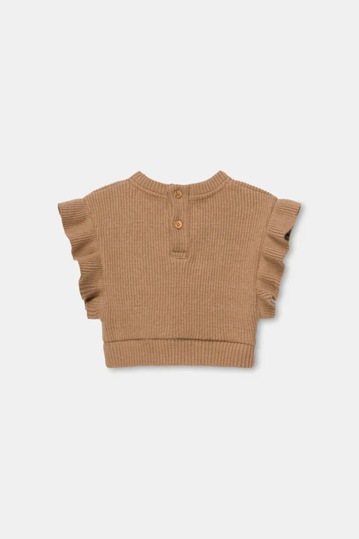 Organic rib baby vest - Camel - 6M - Shirt
