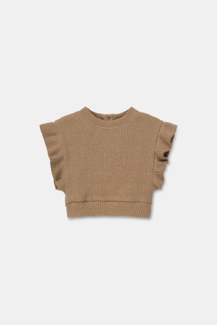 Organic rib baby vest - Camel - 6M - Shirt