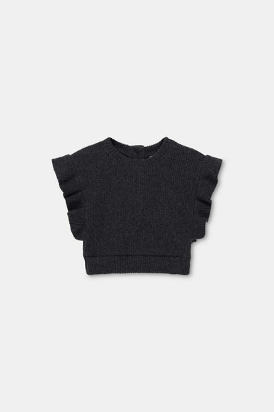 Organic rib baby vest - Dark grey - Shirt