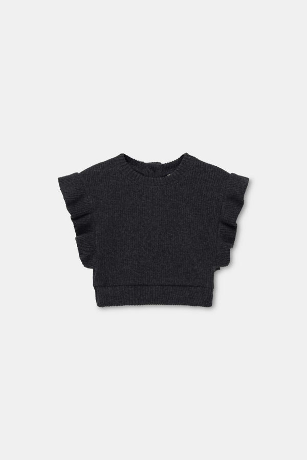 Organic rib baby vest - Dark grey - Shirt
