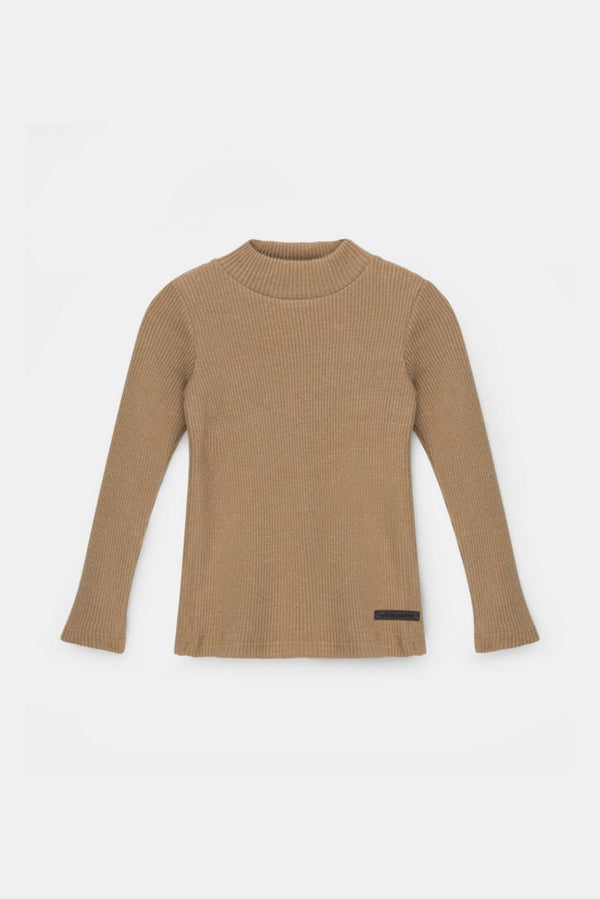 Organic rib sweater - Camel - Sweater