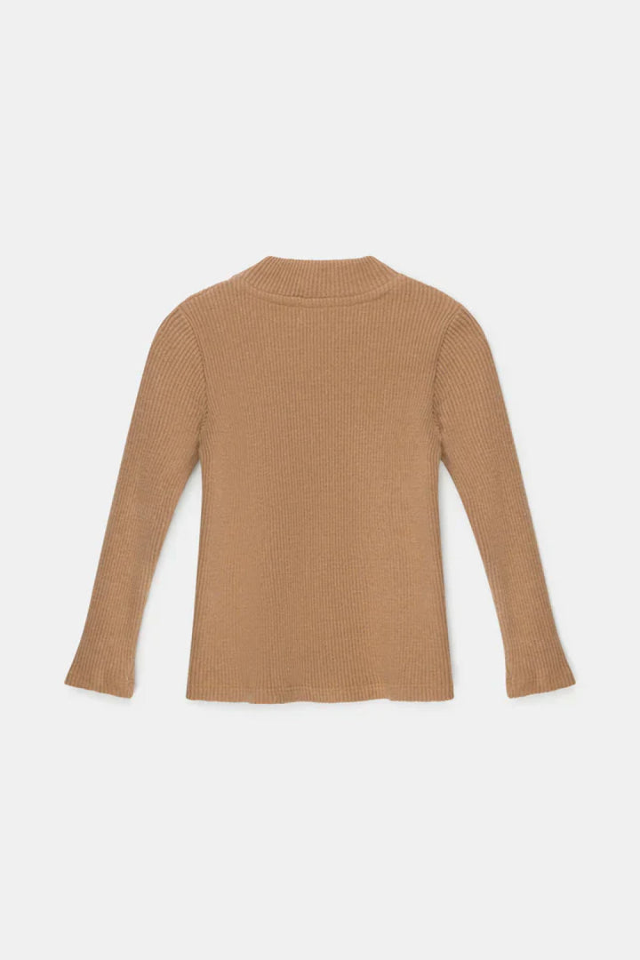 Organic rib sweater - Camel - Sweater
