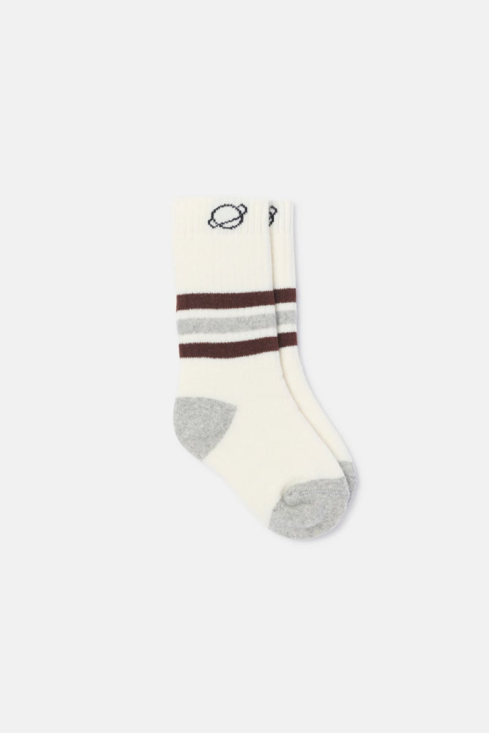 Organic Stripe Melange Baby Socks - Brown-Melange - Socks