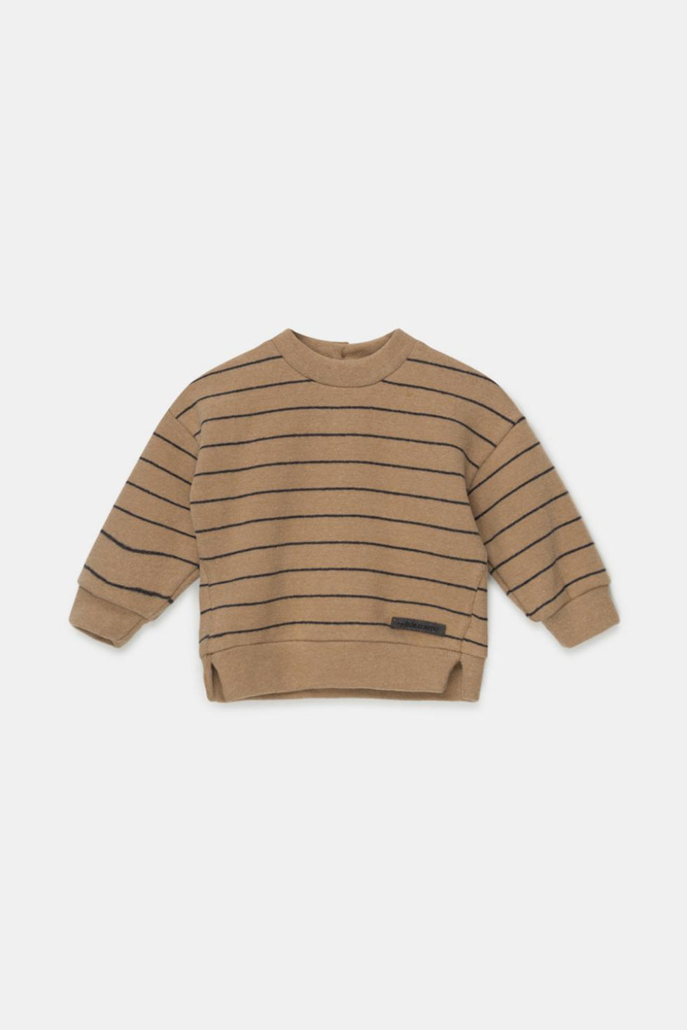 Organic stripes baby sweater - Camel - 6M - Crewneck Sweatshirt