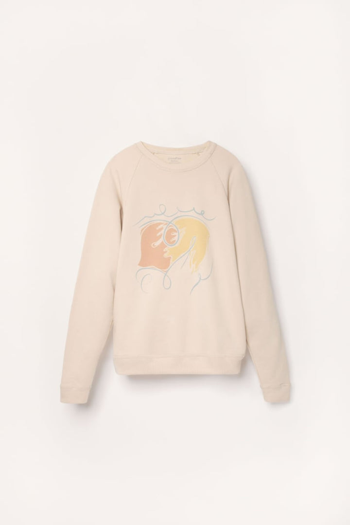Organic Sweatshirt Unisex Adult - Pastel Doves - Crewneck Sweatshirt