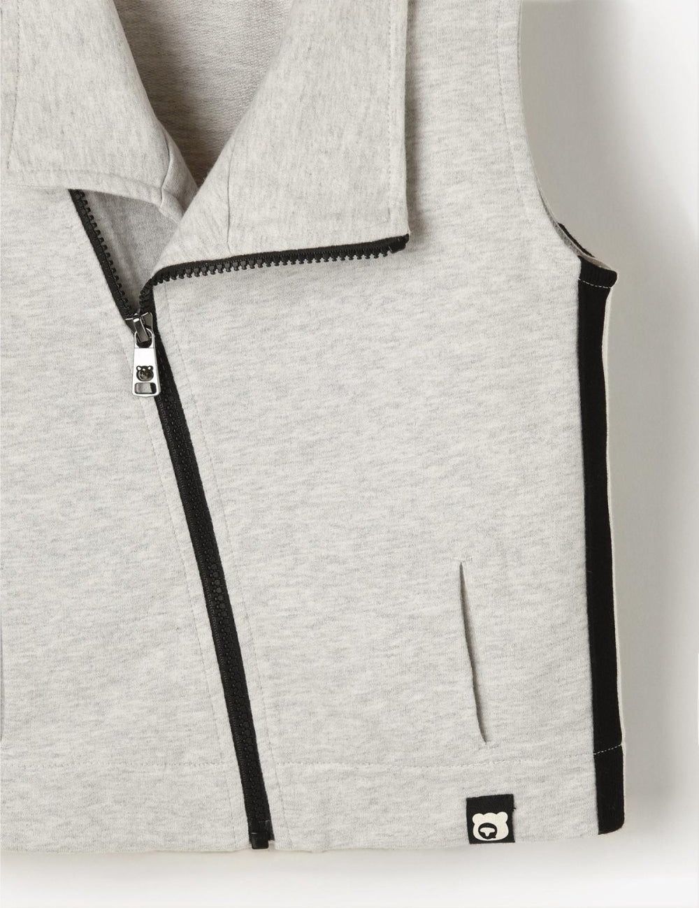 Organic Terry Zip-Up Vest - Grey Marl - Vest