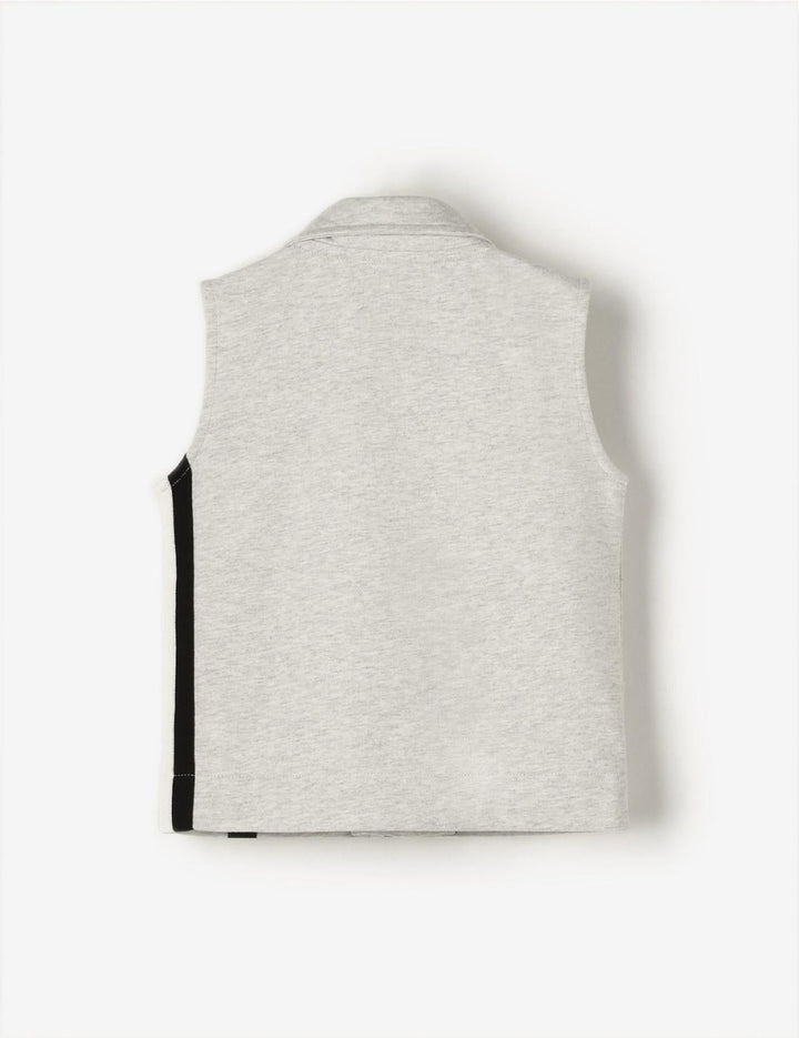 Organic Terry Zip-Up Vest - Grey Marl - Vest