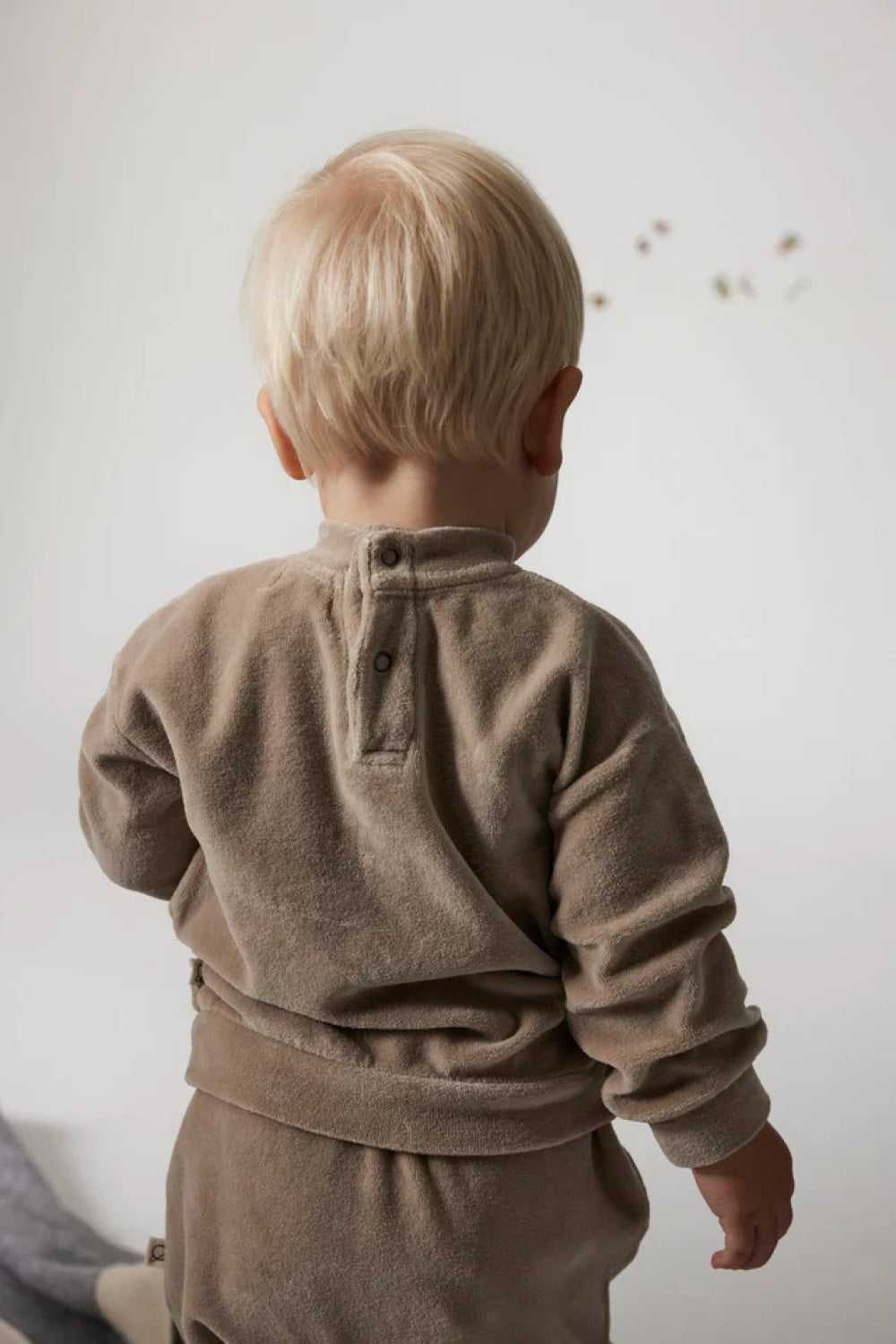 Organic velour sweatshirt - Stone - Sweatshirt