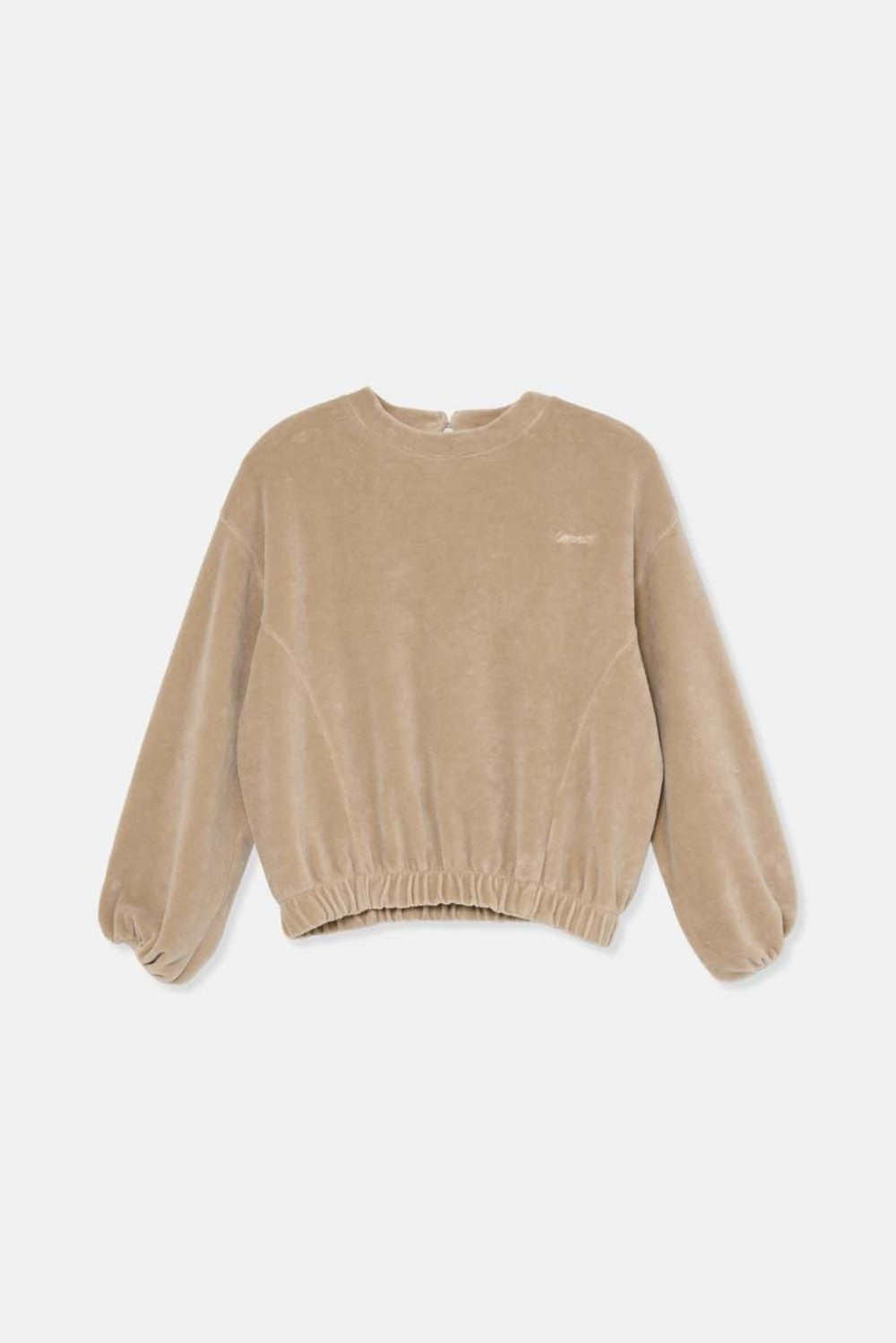 Organic velour sweatshirt - Stone - Sweatshirt