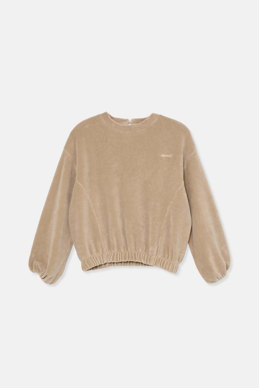 Organic velour sweatshirt - Stone - Sweatshirt