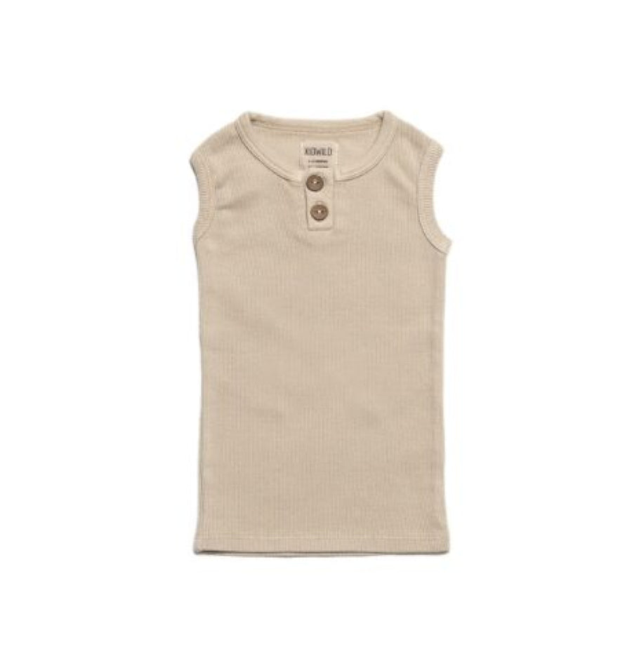 Organic Vintage Henley Tank - Oatmeal - Tank Top