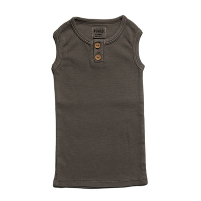 Organic Vintage Henley Tank - Slate - Tank Top
