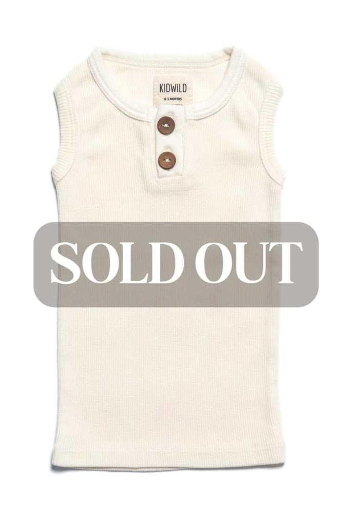 Organic Vintage Henley Tank - Vanilla - Henley