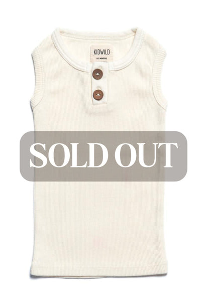 Organic Vintage Henley Tank - Vanilla - Henley