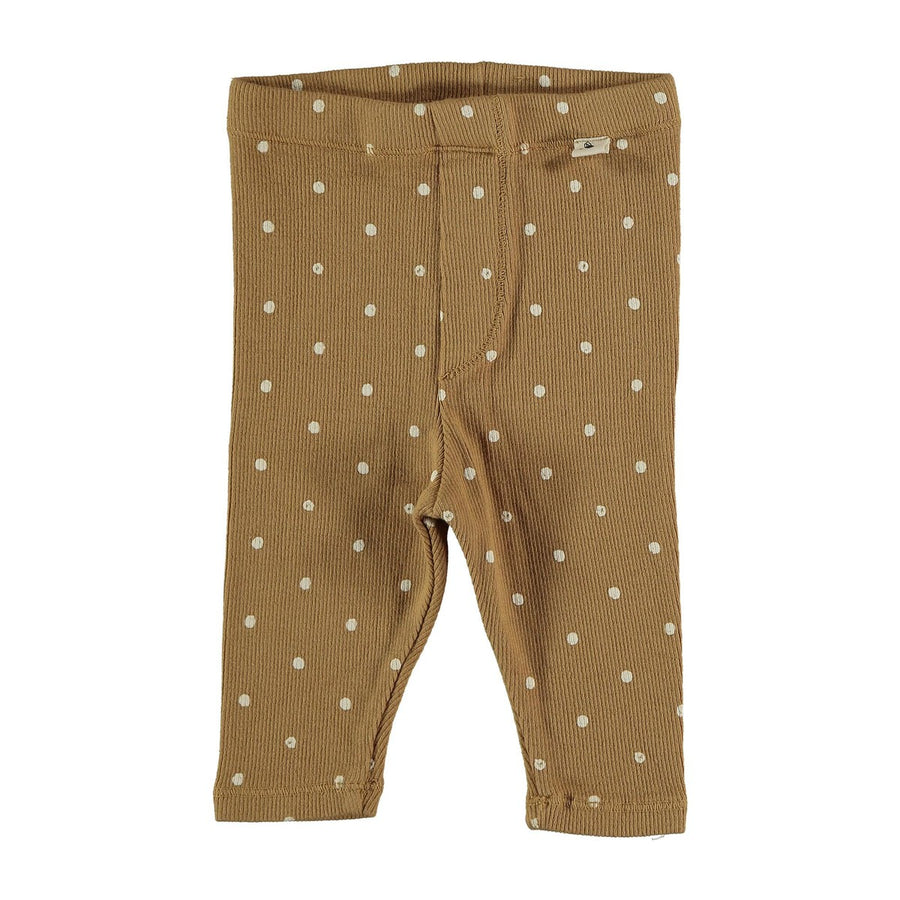 Baby Organic Ribbed Dotted Leggings - Peanut Leggings My Little Cozmo 