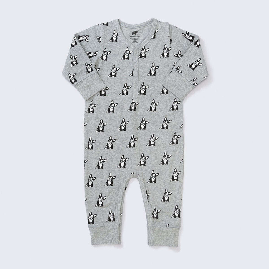 Out and About Romper - Top Dog On Grey - Onesie