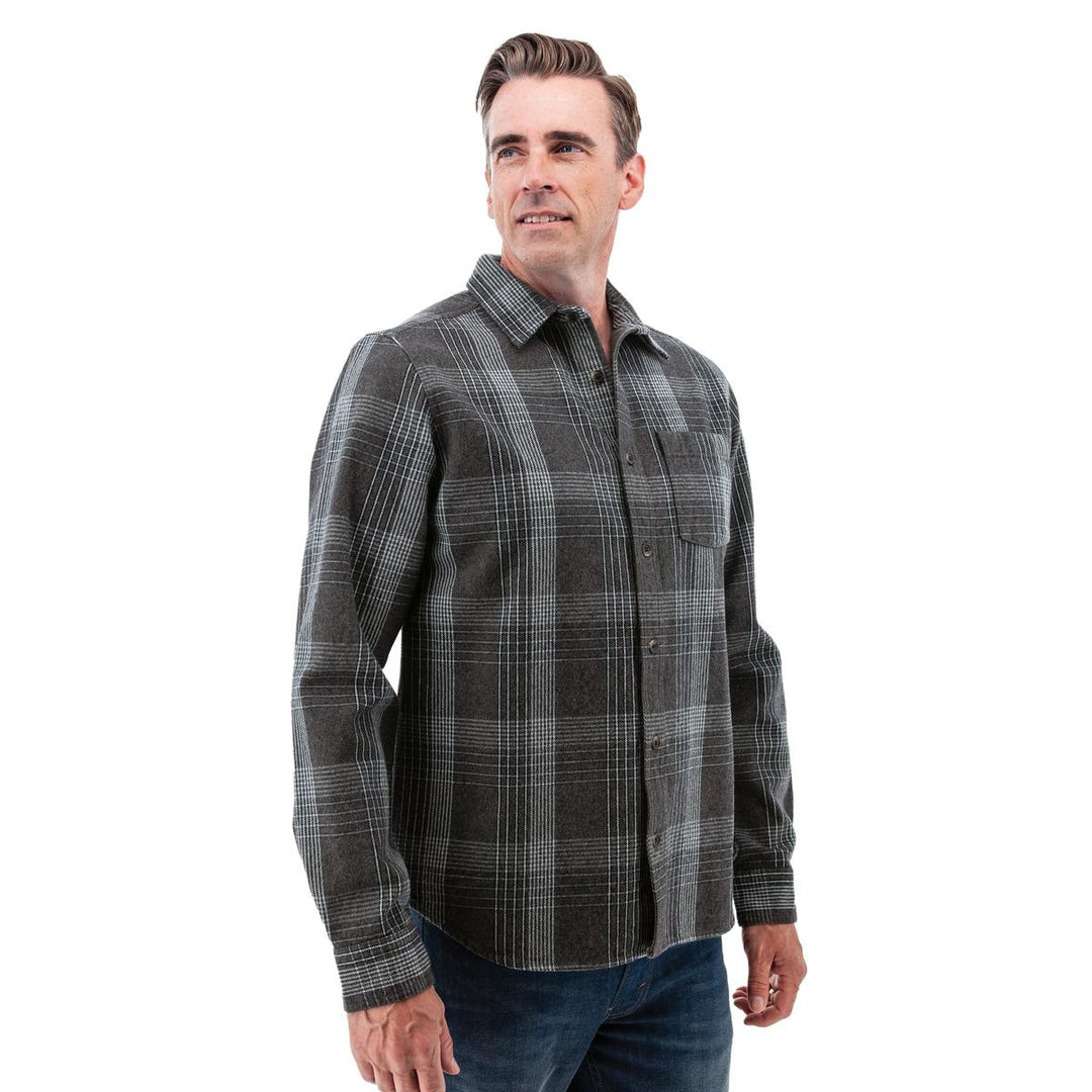 Miles Heavyweight Organic Flannel Shirt - Charcoal