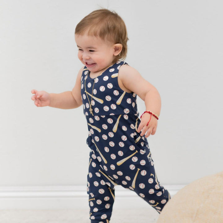 Overall - Little Slugger Navy - Romper