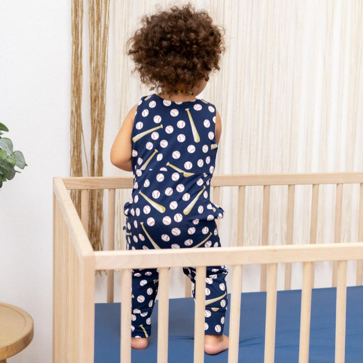Overall - Little Slugger Navy - Romper
