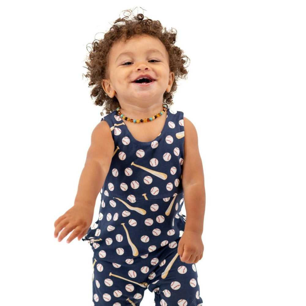 Overall - Little Slugger Navy - Romper