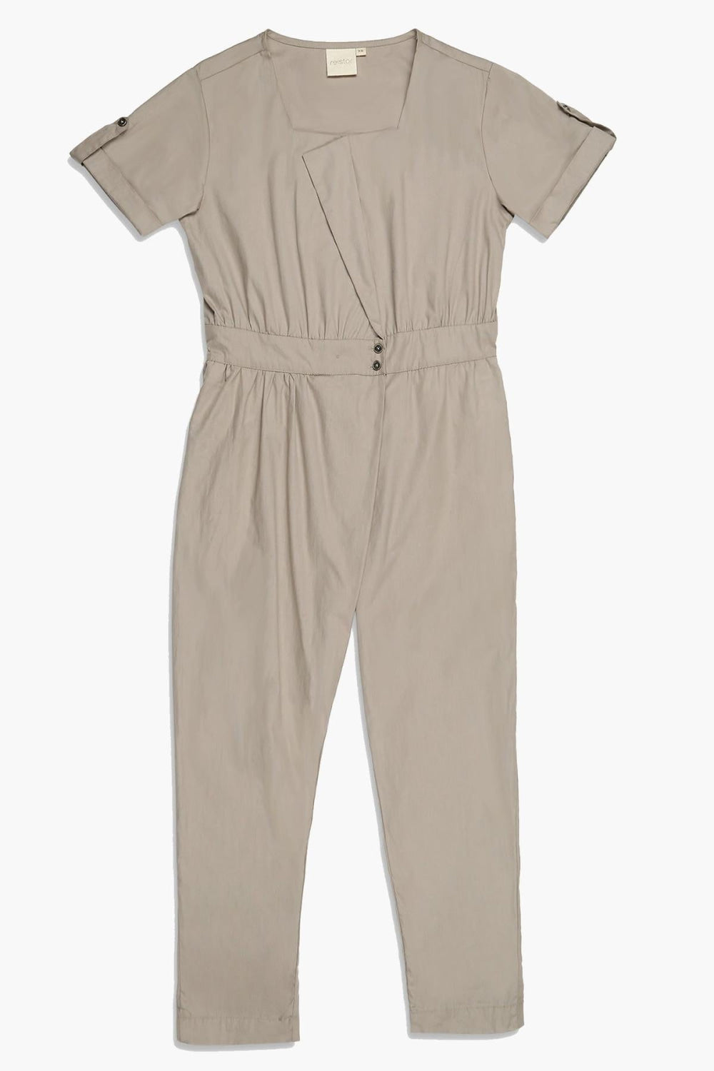 Overlap Jumpsuit - Poplin Ecru - Jumpsuit