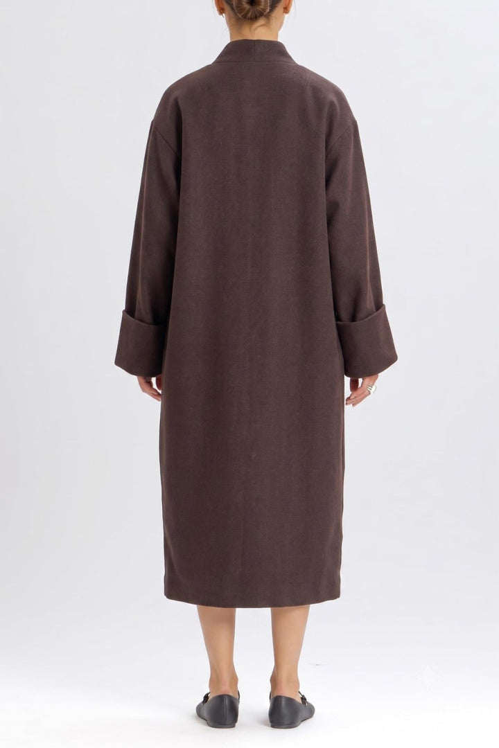 Oversized Coat - Brown - Coat