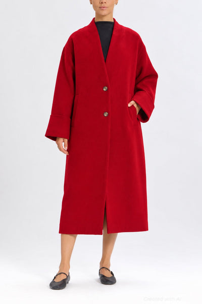 Oversized Coat - Red - Coat