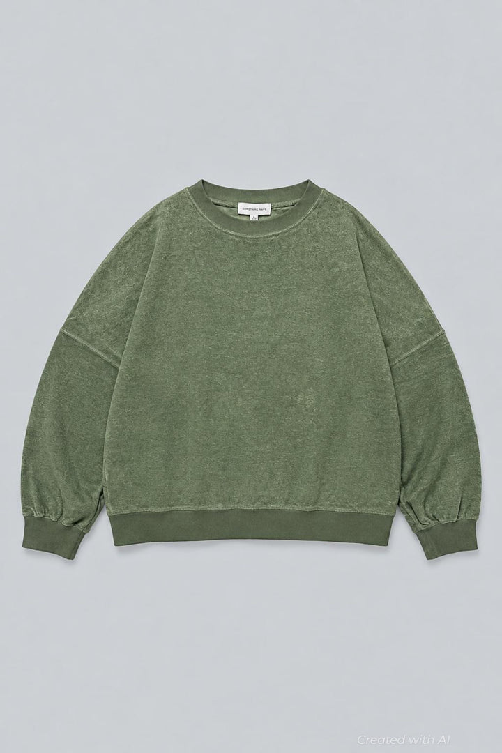 Oversized Reversed Jersey Sweatshirt - Emerald - XL - Sweatshirt