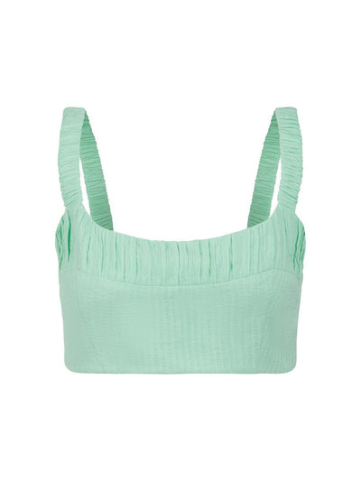 Oversized Twin Set Shirt - Mint Green - Crop Top