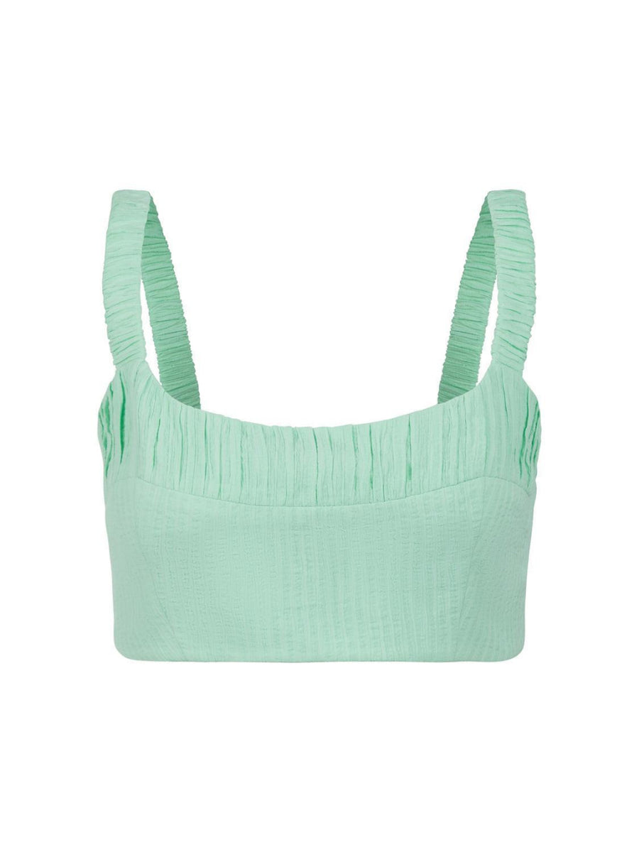Oversized Twin Set Shirt - Mint Green - Crop Top