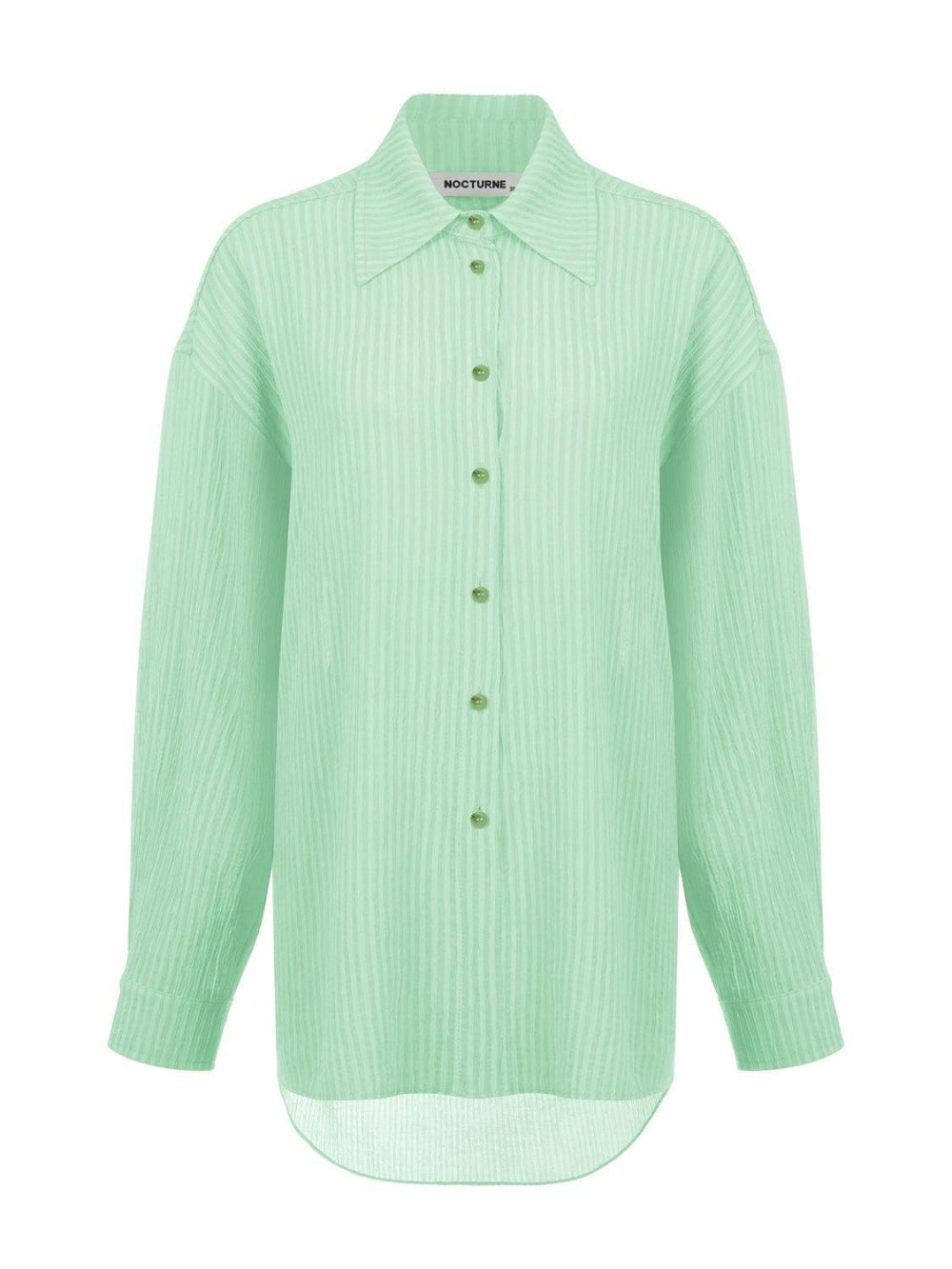 Oversized Twin Set Shirt - Mint Green - Crop Top
