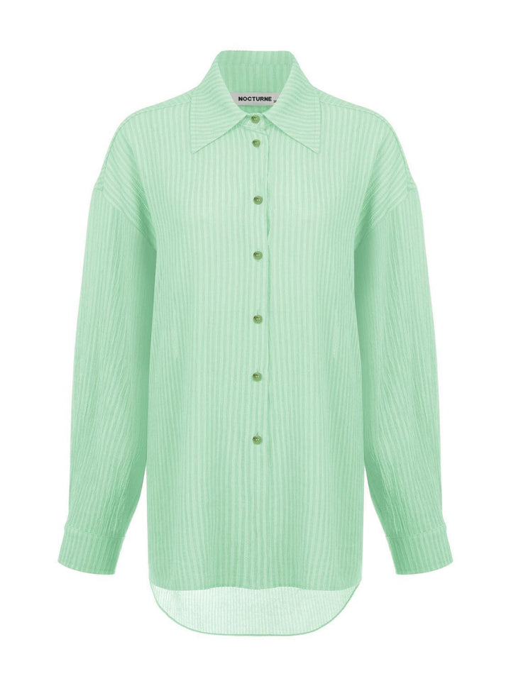 Oversized Twin Set Shirt - Mint Green - Crop Top
