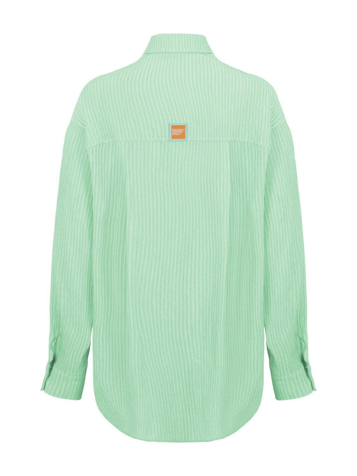 Oversized Twin Set Shirt - Mint Green - Crop Top