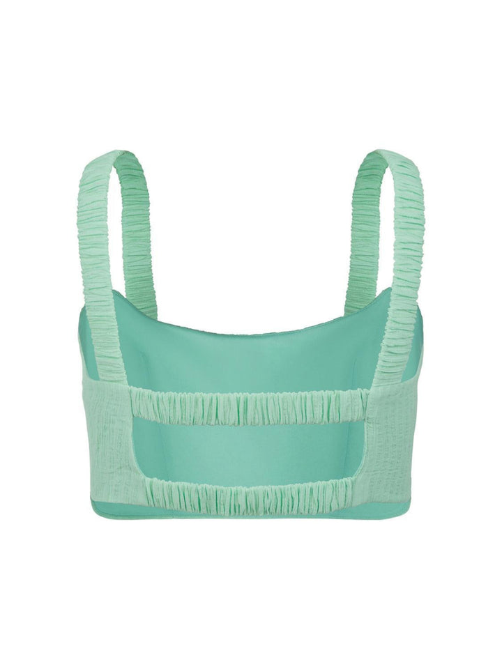 Oversized Twin Set Shirt - Mint Green - Crop Top