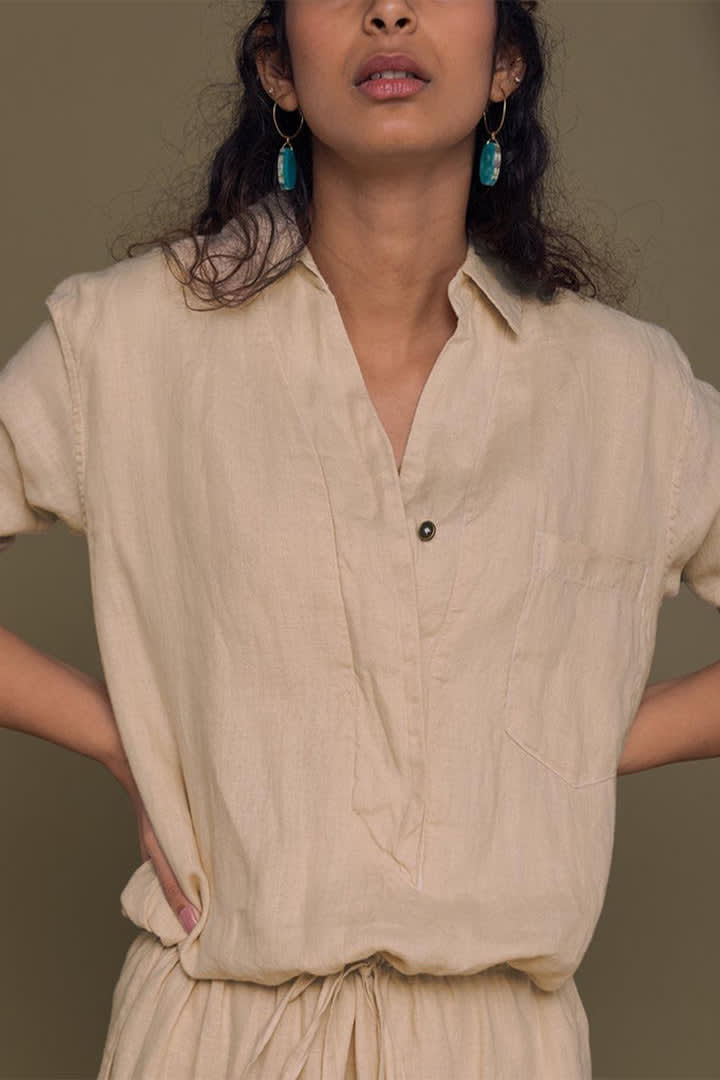 Meet Me By The Cliff Dress - Neutral Beige
