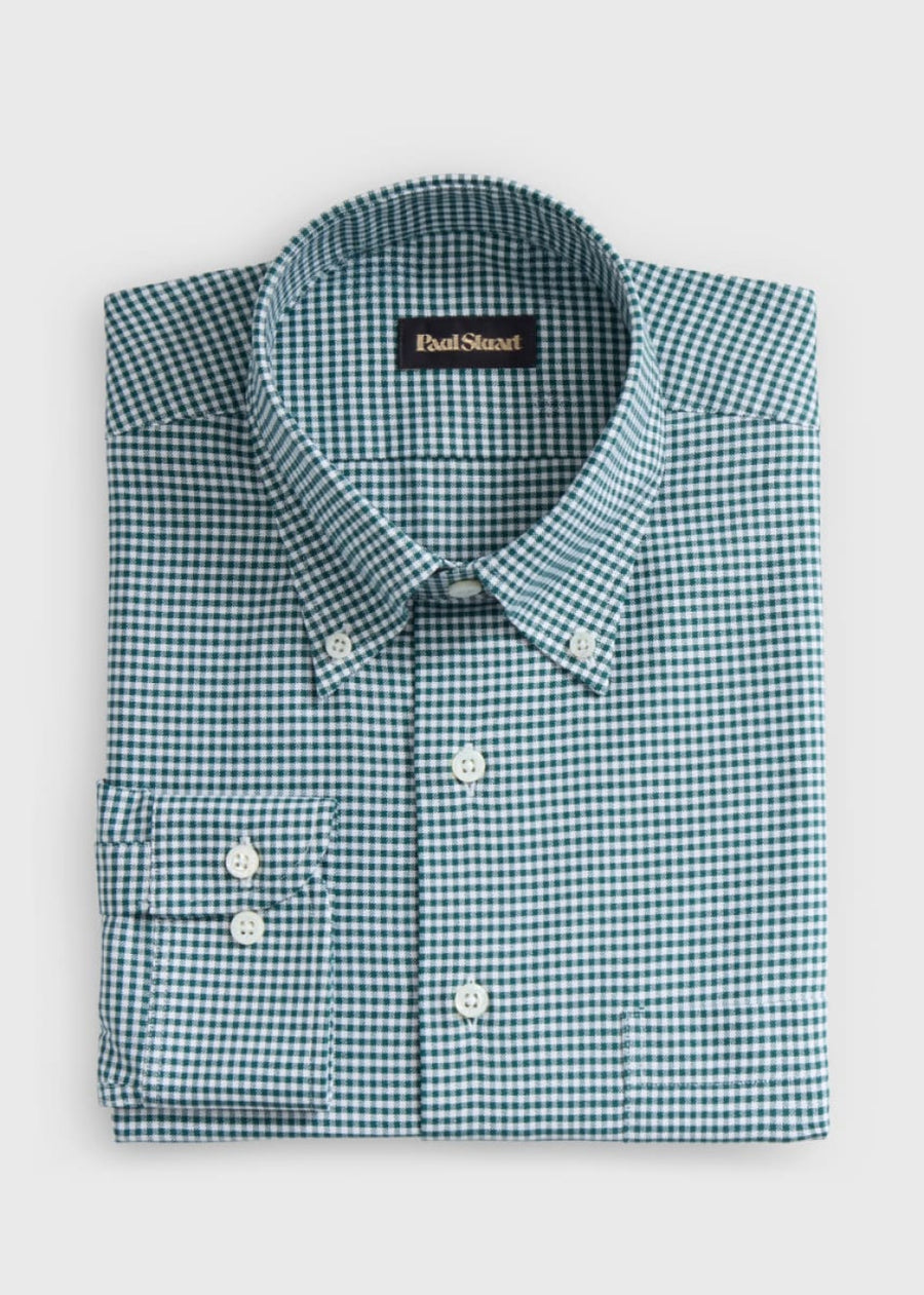Oxford Gingham Check BD Classic Fit - Green - Collared Shirt
