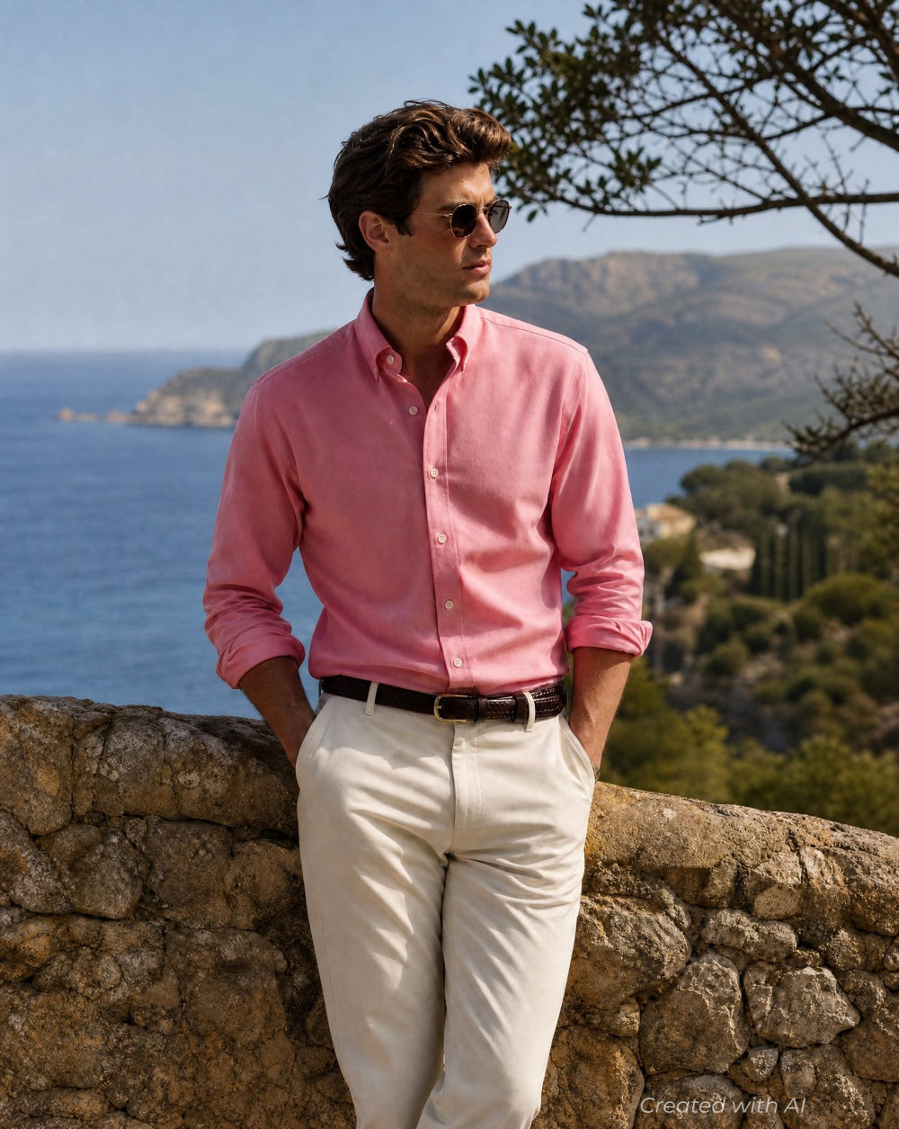 Oxford Logo Sport Shirt - Orange - Collared Shirt