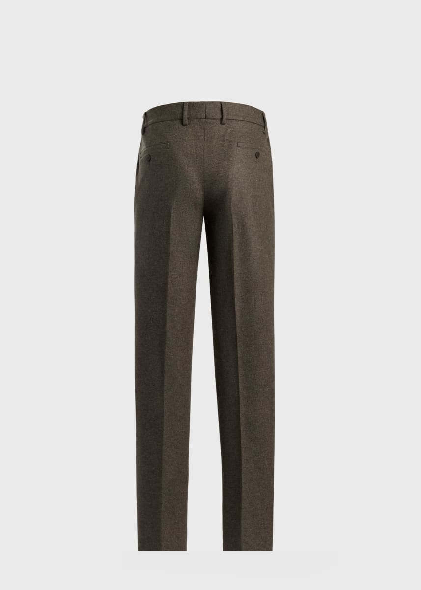 Wool Flannel Drawstring Trouser - Mink