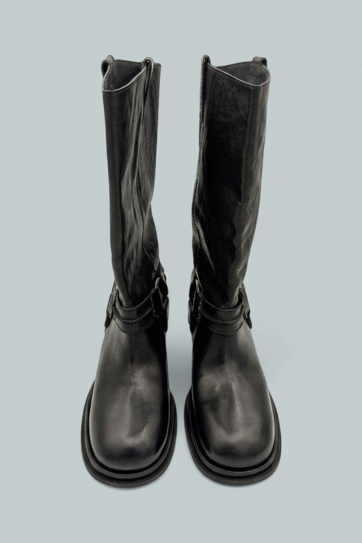 Anok Harness Boots - Black Distressed