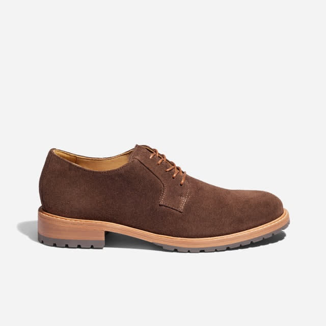 Rey Everyday Derby Lug - Umber Brown Suede
