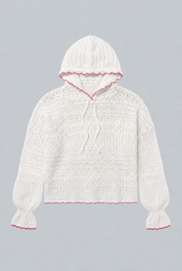 Crochet Hoodie - White
