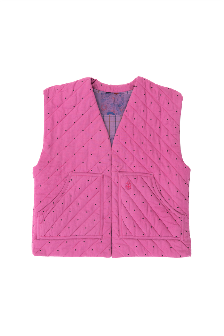 Sleeveless Kids Vest - Blueberry Patchwork