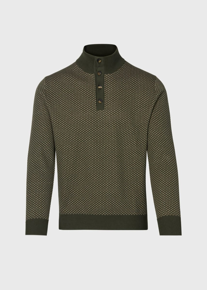 Button Mock Neck Sweater - Olive