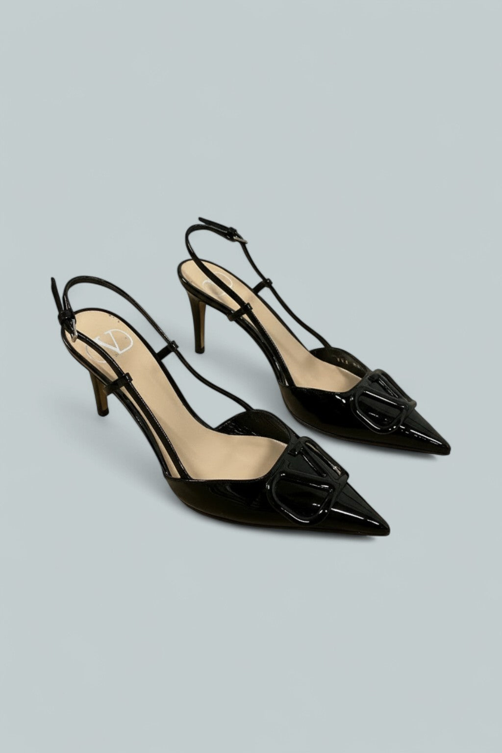 Womens VLogo Slingback Pumps - Black