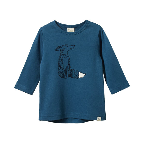Long Sleeve River Tee - Foxy Teal Print