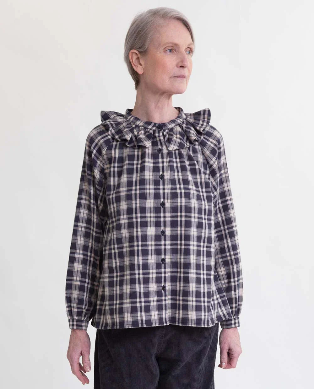 Tina-cay Seacell Shirt Check - Navy-Beige-Check