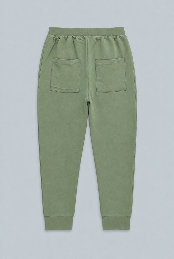 Hooded Jogger Set - Army Green French Terry