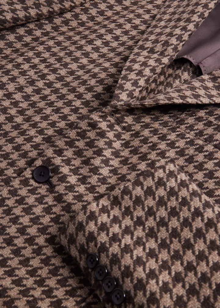 Houndstooth Soft Jacket - Brown/Tan - Blazer
